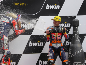 Brad Binder on podium 2015