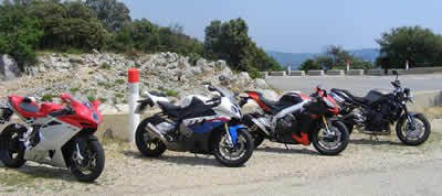 Some of the bikes from the Spyder Club