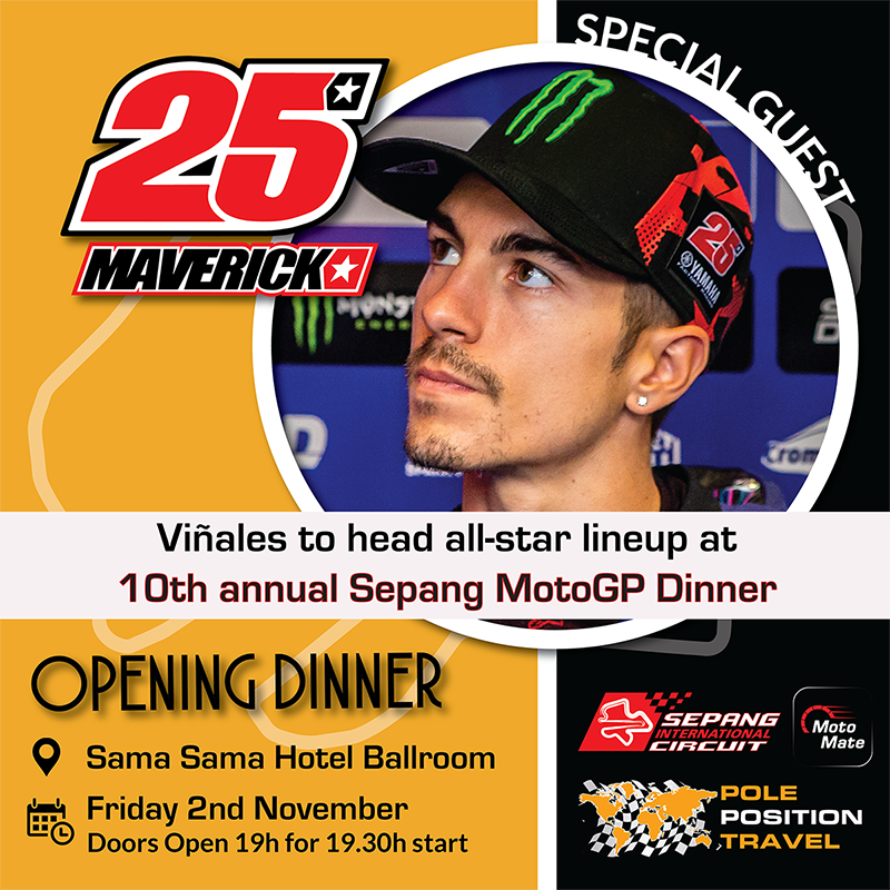 Maverick Vinales featuring at the Opening party in Sepang