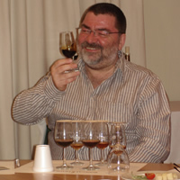 Julian Ryder samples the sherry at our opening party in Jerez