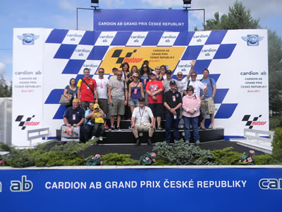 The test customers line up on the Brno Podium in 2011!