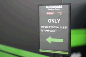 Exclusive access to Kawasaki garage