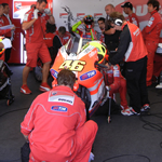 Rossi garage at testing