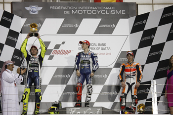 Rossi on Qatar podium