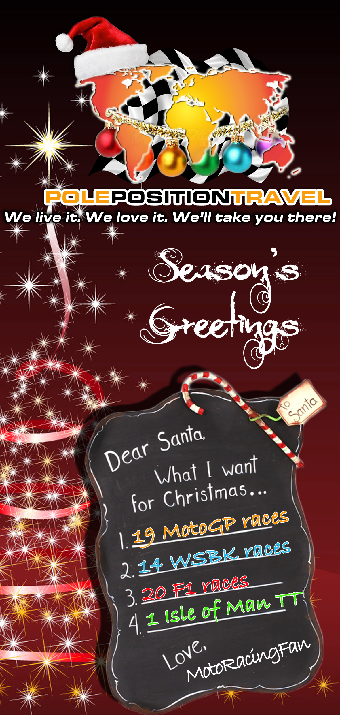 Happy Holidays from Pole Position Travel